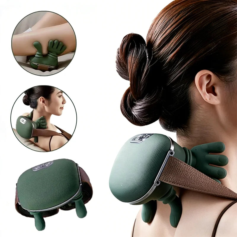 Pure-Press Cordless Neck Massager: Fully Automatic Deep Tissue Hand-Simulation