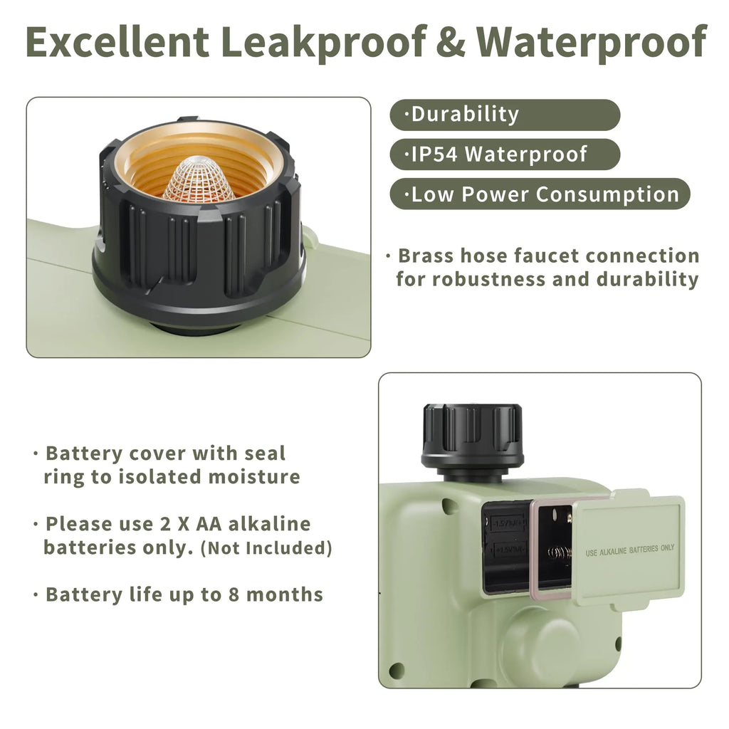 Diivoo Pro-Irrigate: 3-Zone Programmable Water Timer for Automatic Garden Care
