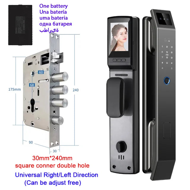 3D Face Recognition Unlock Digital Door Lock With Camera