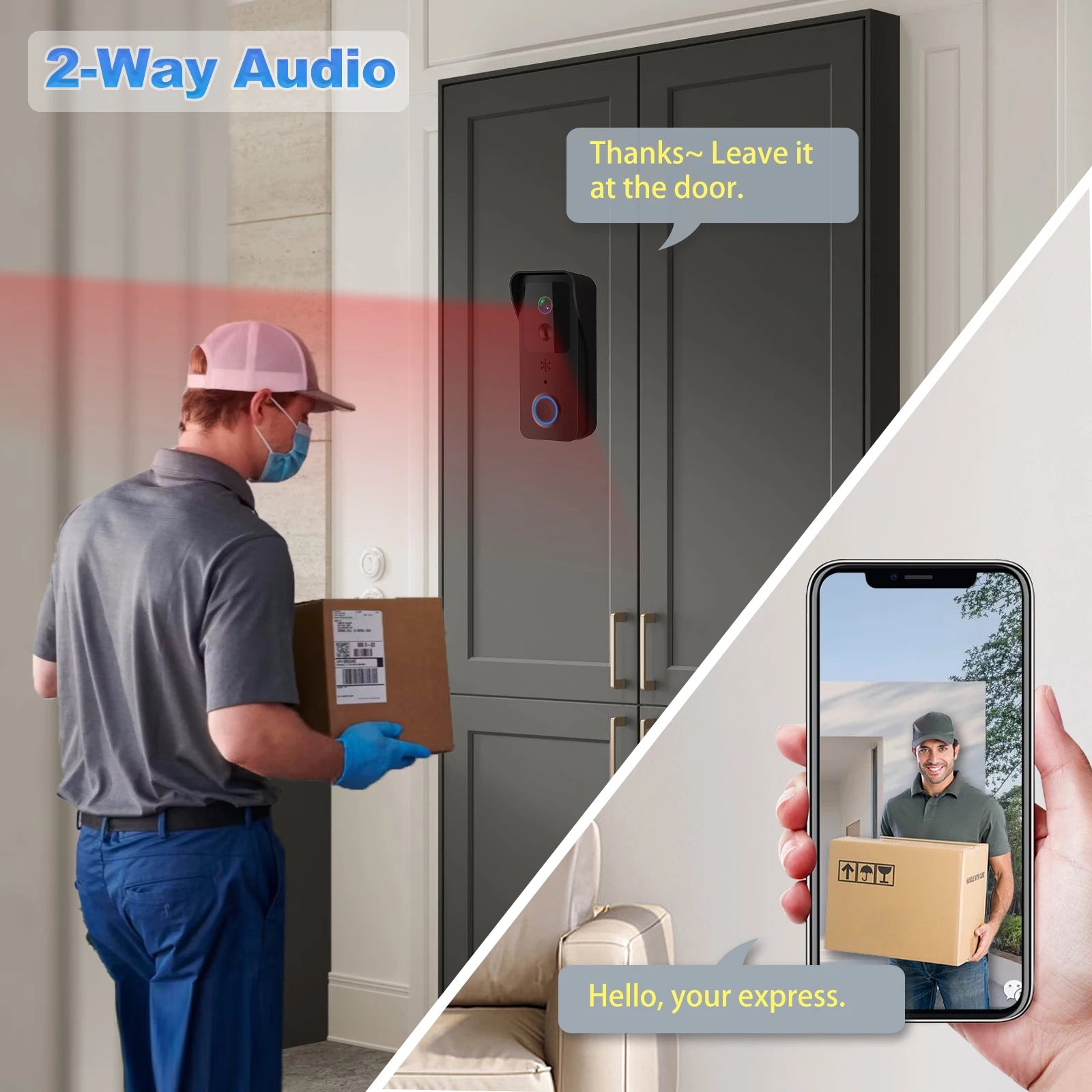 Tuya Smart Outdoor Wireless Video Doorbell 1080P