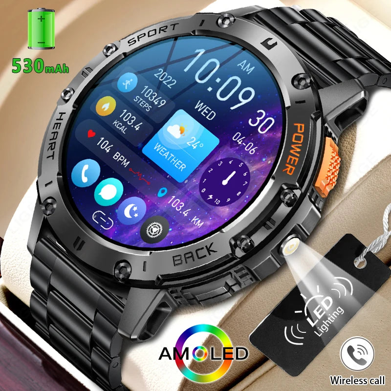 Pro-Display AMOLED Smartwatch | Built-in Flashlight & BT Call | Gift Box Edition