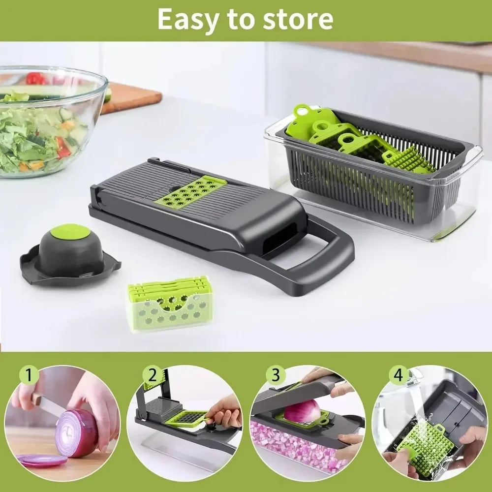 Multifunctional Vegetable Chopper Handle Food Grate