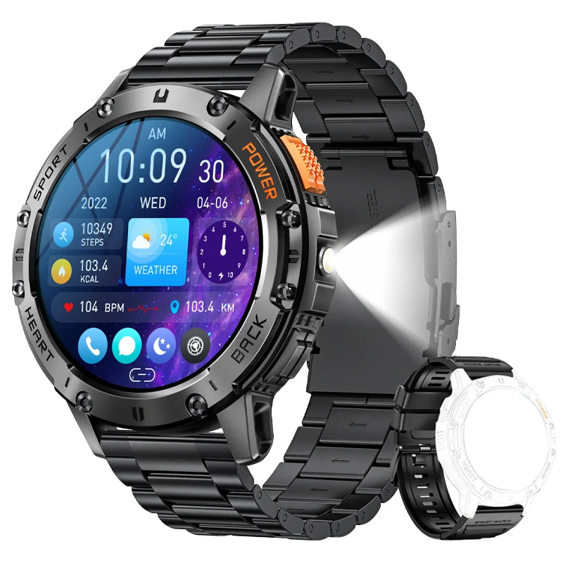 Pro-Display AMOLED Smartwatch | Built-in Flashlight & BT Call | Gift Box Edition