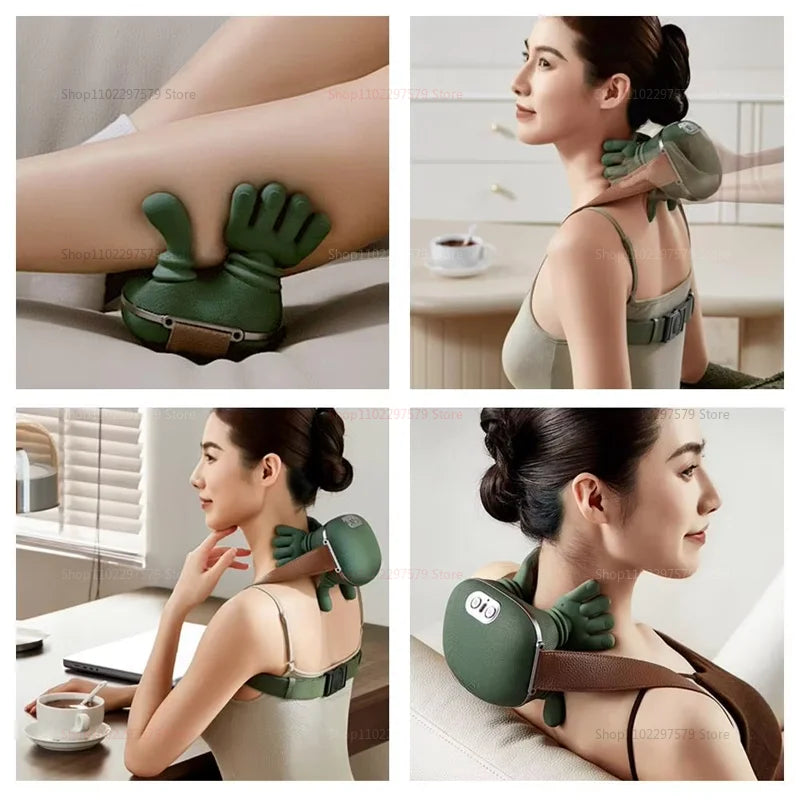 Pure-Press Cordless Neck Massager: Fully Automatic Deep Tissue Hand-Simulation
