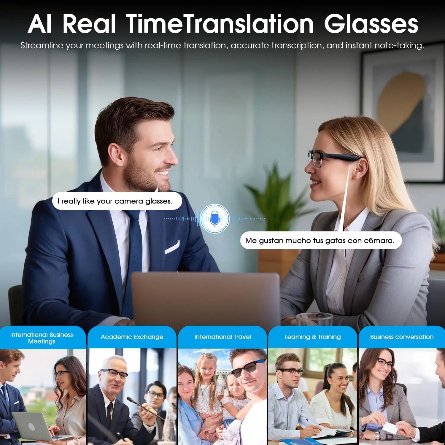 800W Pixel Camera Smart Glasses