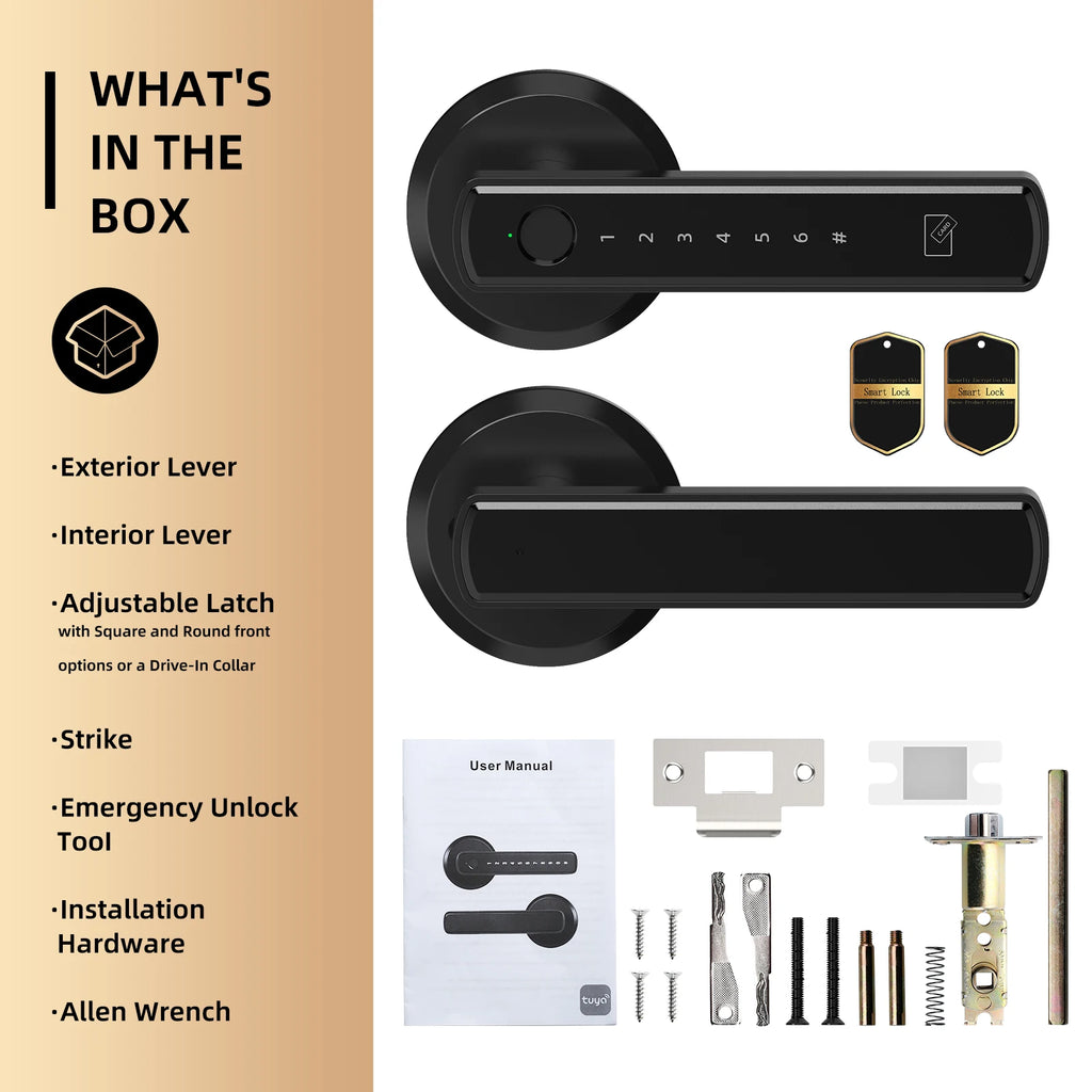 Viladepot Smart Lock Fingerprint Door Lock App Control Passcode Unlock Electronic Touchscreen Keypad