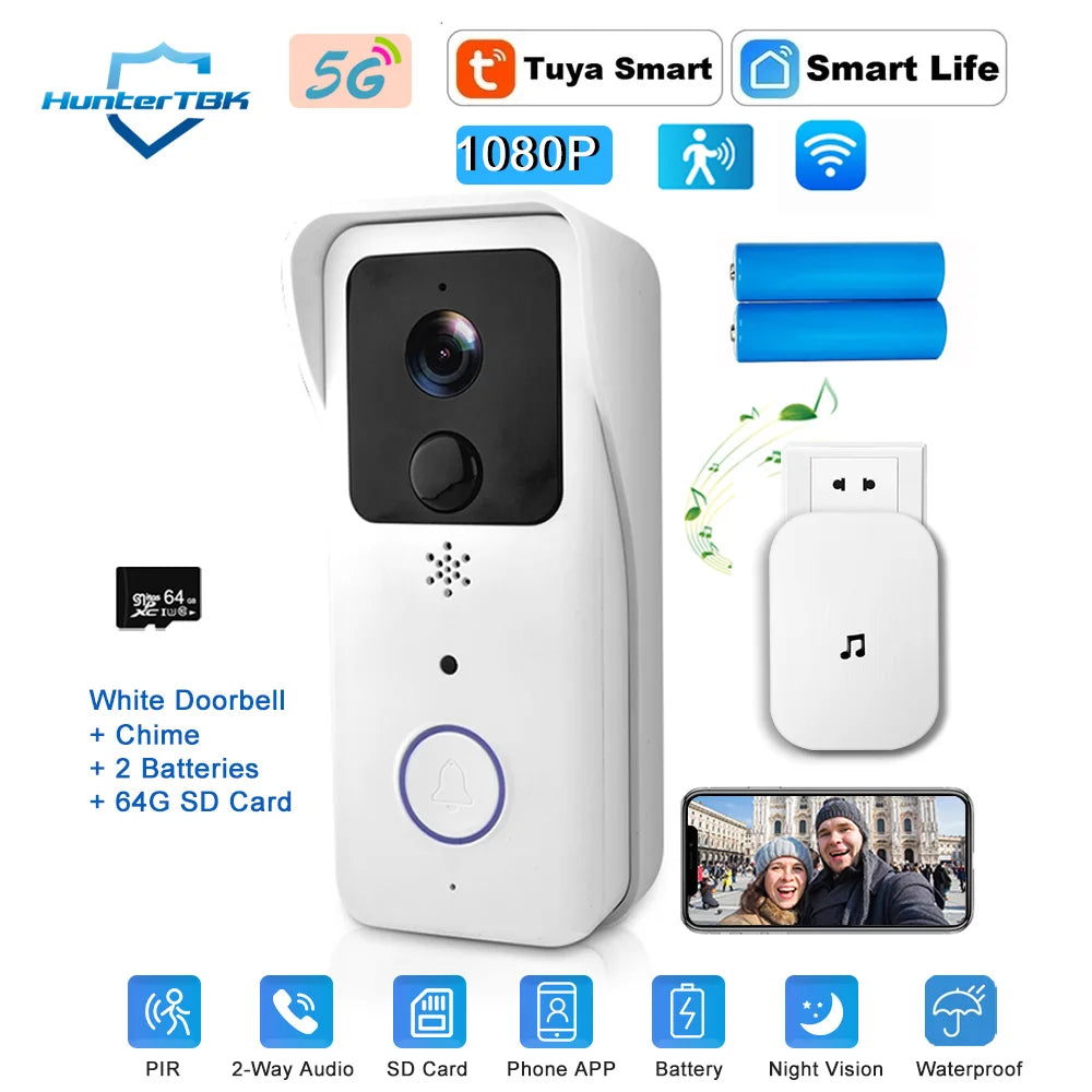 Tuya Smart Outdoor Wireless Video Doorbell 1080P