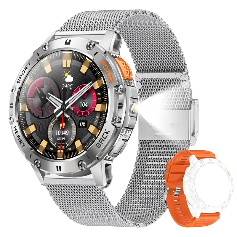 Pro-Display AMOLED Smartwatch | Built-in Flashlight & BT Call | Gift Box Edition