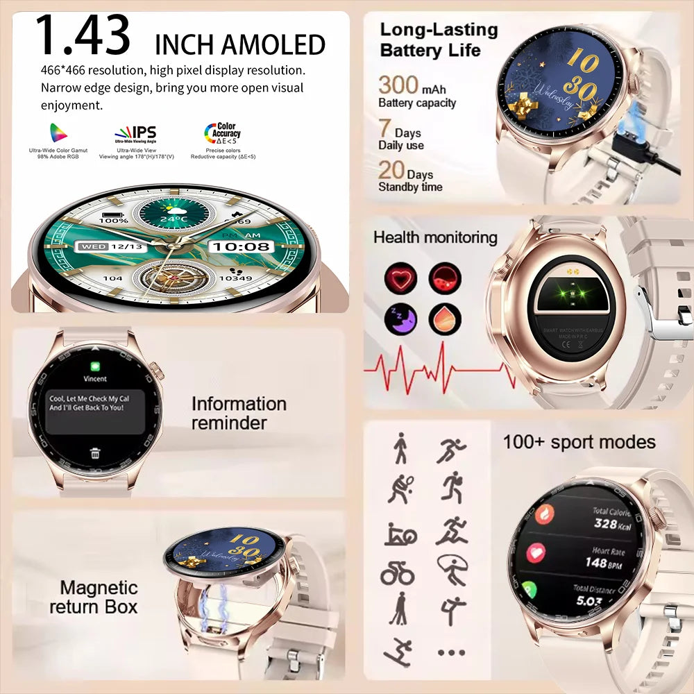 2-In-1 TWS Headset Smart Watch 1.43"