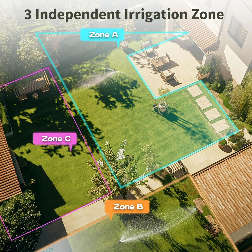 Diivoo Pro-Irrigate: 3-Zone Programmable Water Timer for Automatic Garden Care